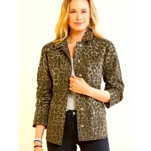 NEW Good American Leopard Utility Jacket Shacket  Size 2